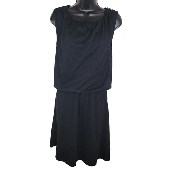 Garnet Hill black organic cotton sleeveless blouson dress size small - Picture 1 of 6